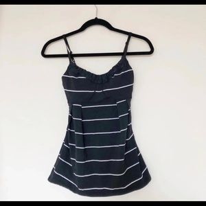 Lululemon Black and White Stripe Tank
